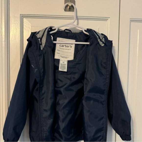 Like New Kids 5T Carters Windbreaker w/cozy striped hood.All Season,all weather. - Picture 6 of 10